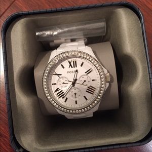 Fossil white ceramic watch